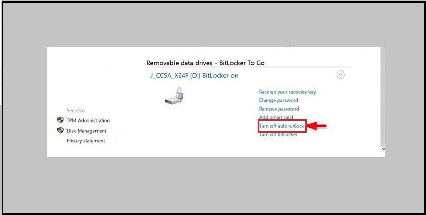 Nhấn Turn off Bitlocker.